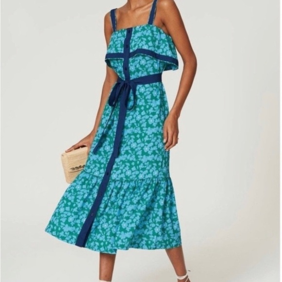 Derek Lam tiered floral midi flounce Dress 18447 - Picture 2 of 14